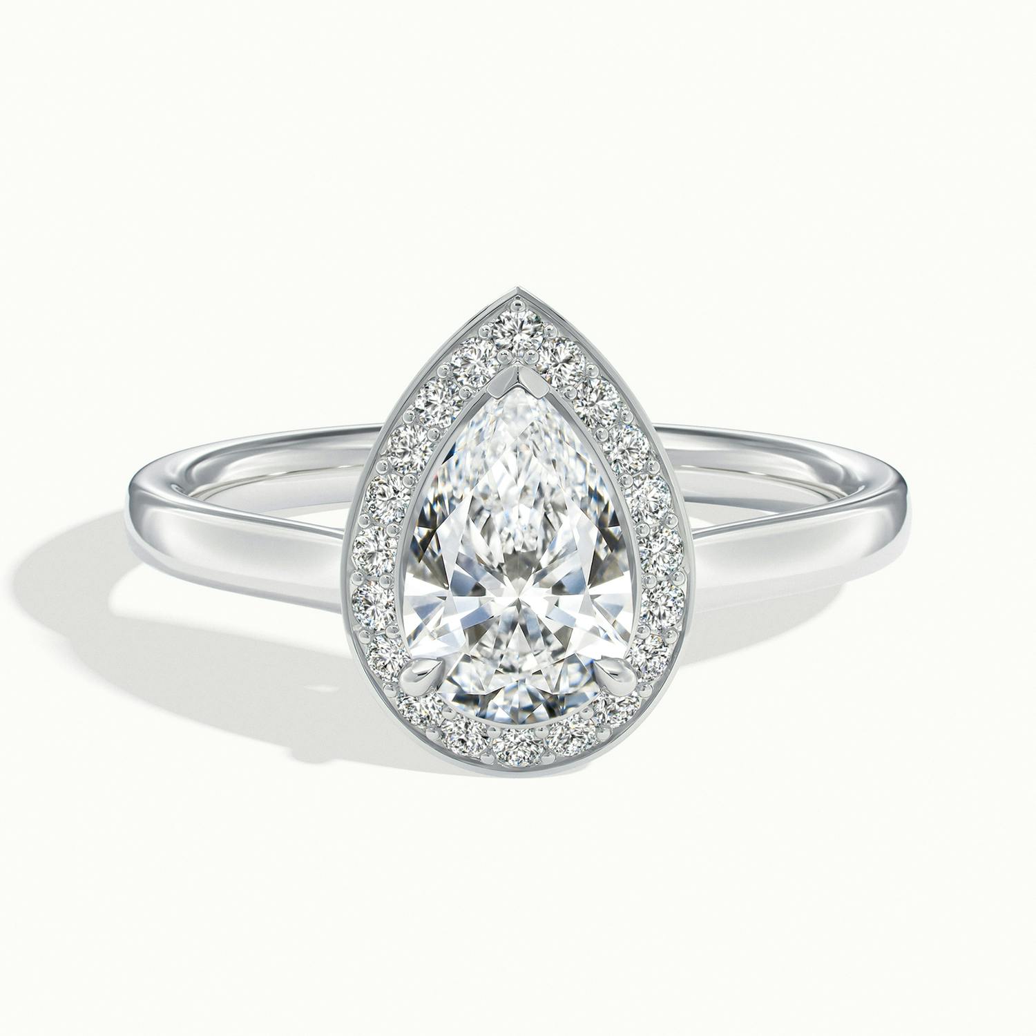Elarisse Pear Halo Engagement Ring