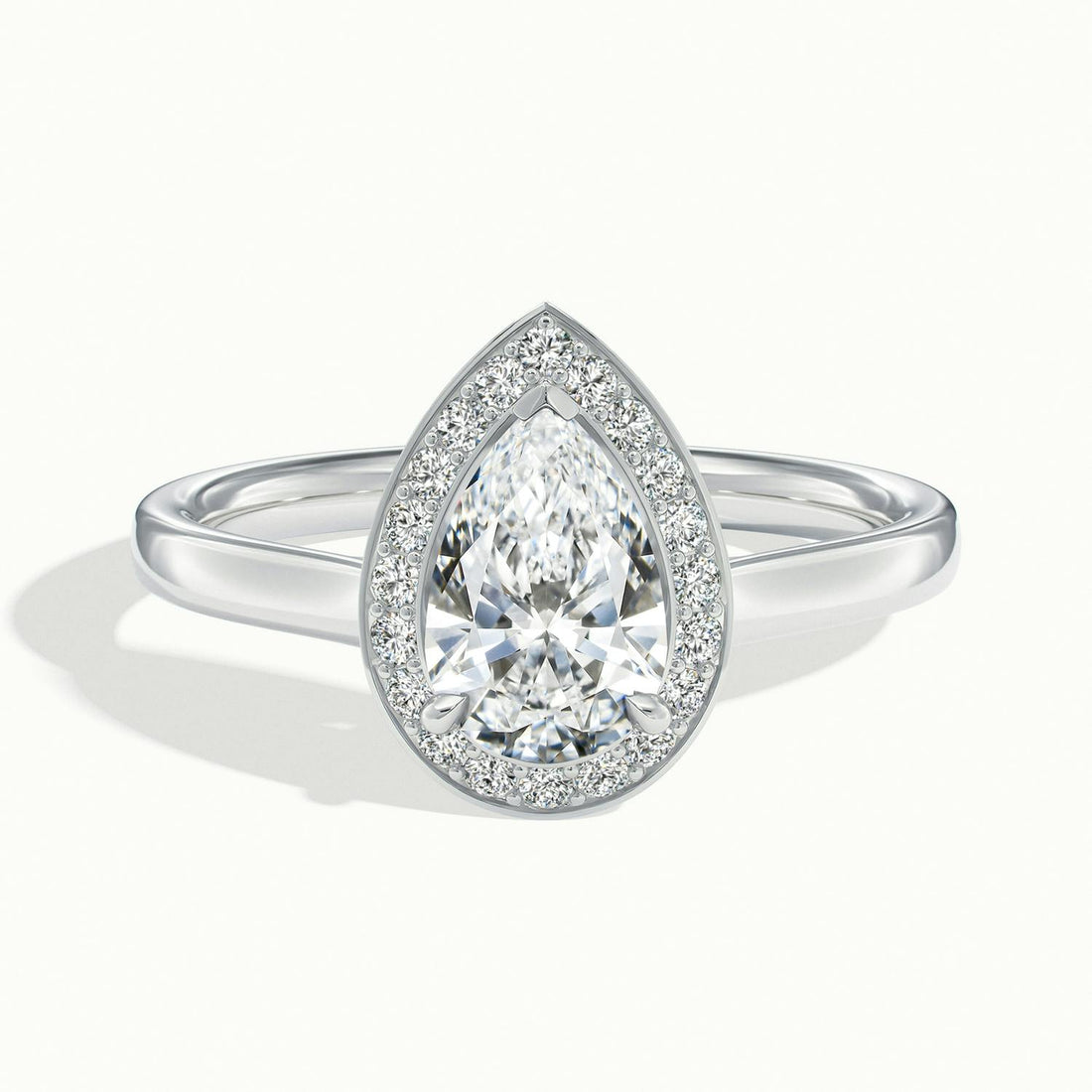 Elarisse Pear Halo Engagement Ring