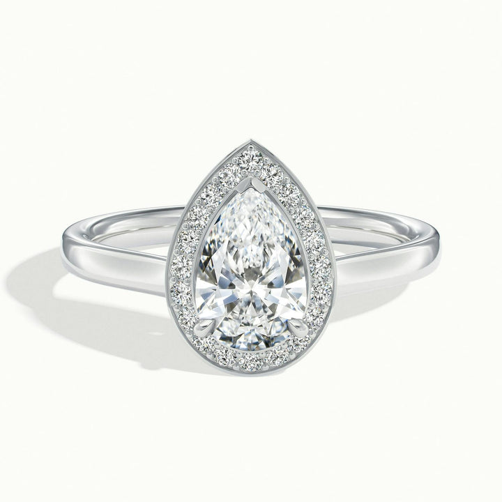 Elarisse Pear Halo Engagement Ring