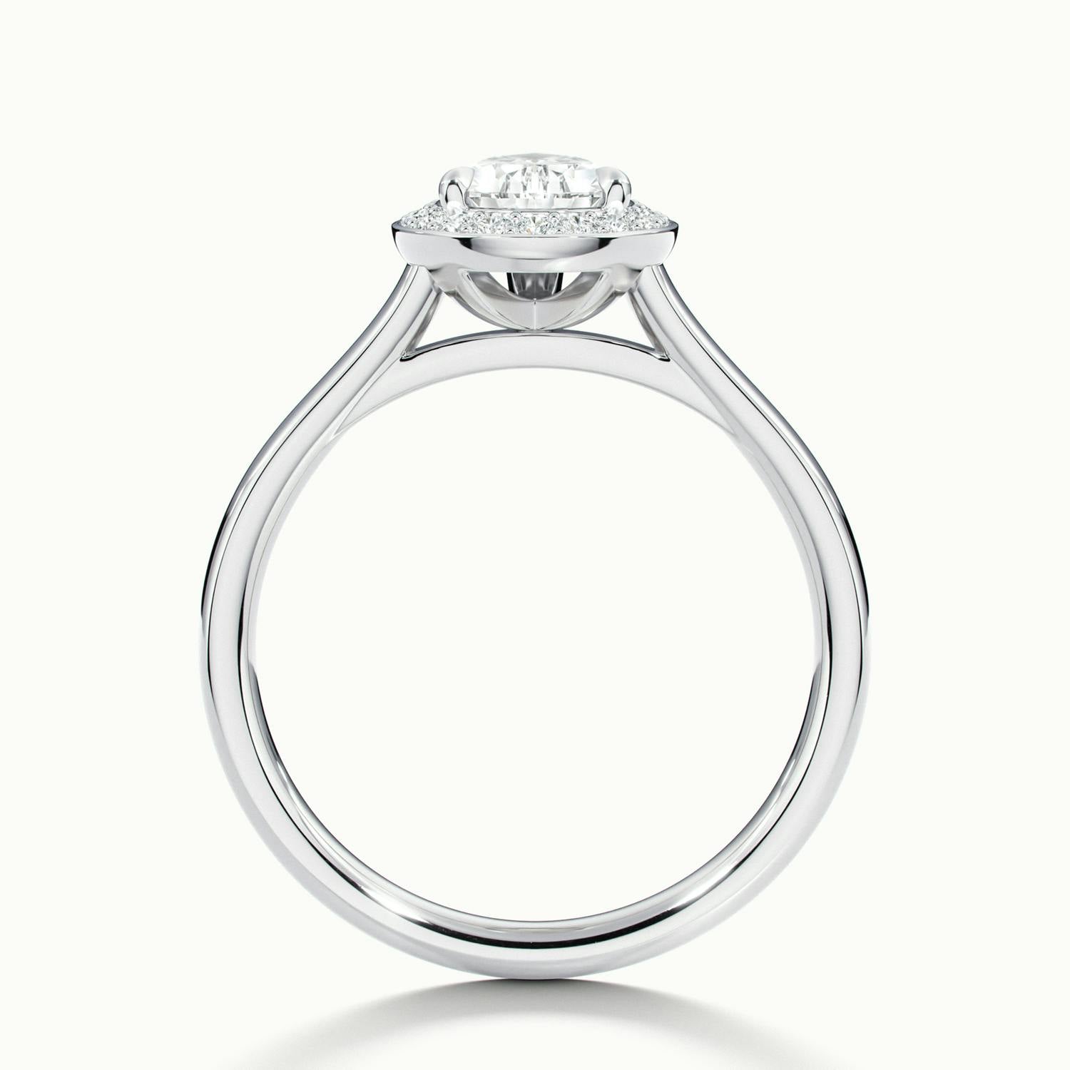 Elarisse Pear Halo Engagement Ring