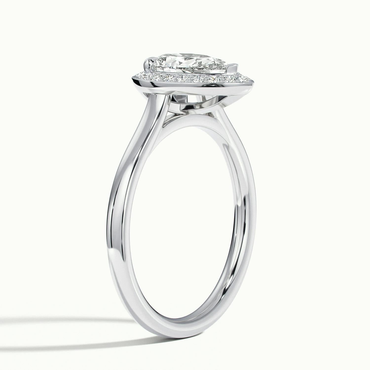 Elarisse Pear Halo Engagement Ring