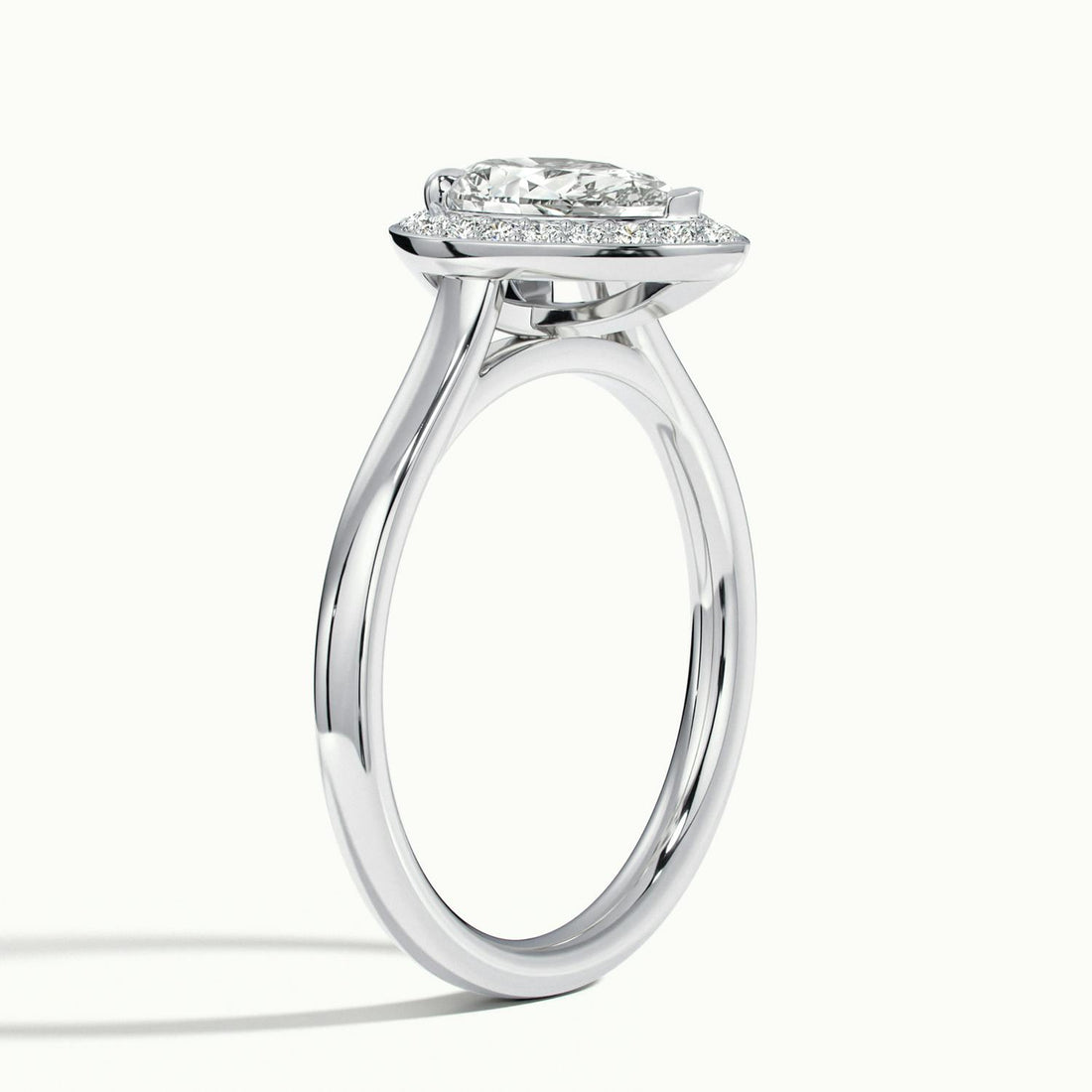 Elarisse Pear Halo Engagement Ring