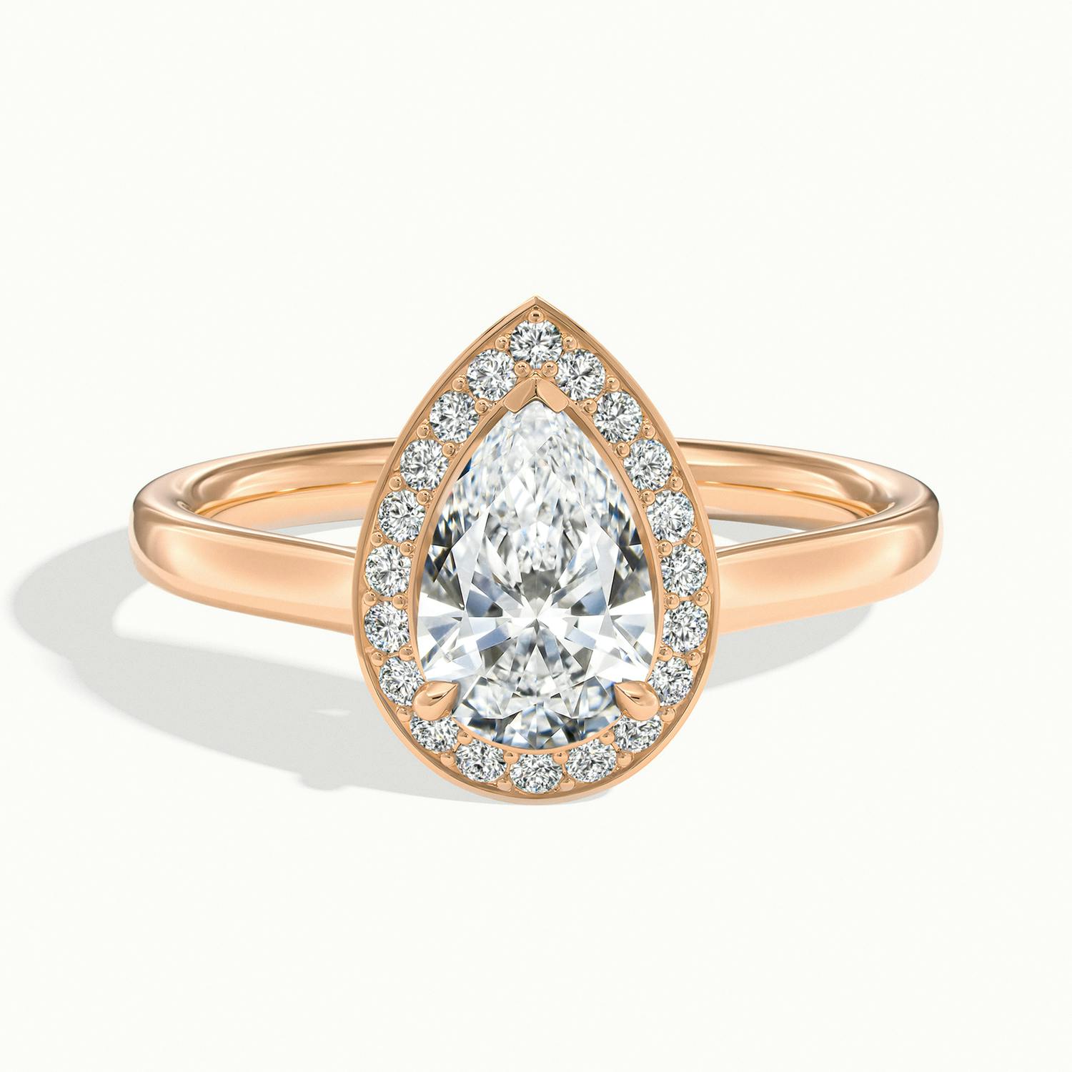Elarisse Pear Halo Engagement Ring