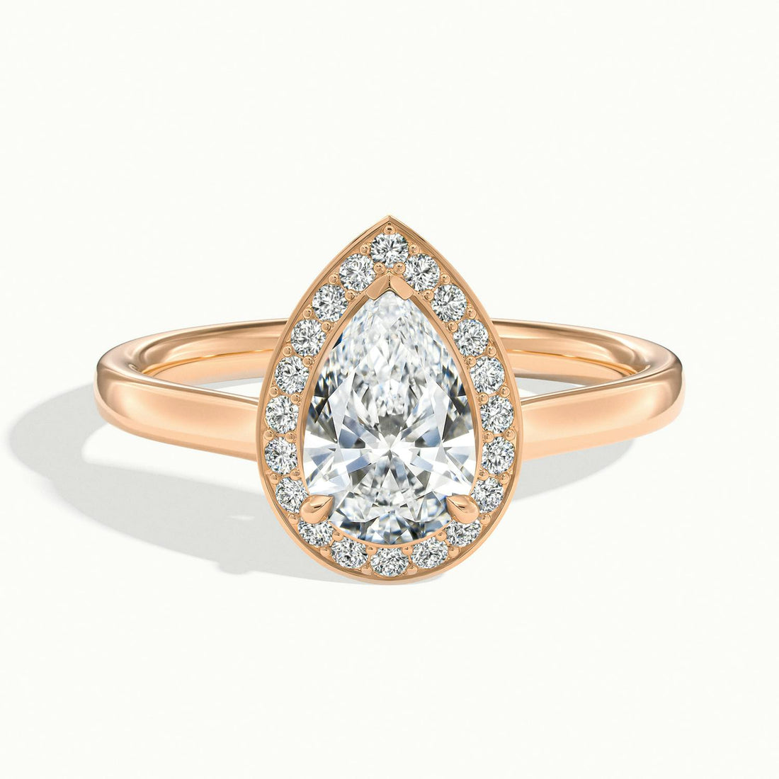 Elarisse Pear Halo Engagement Ring