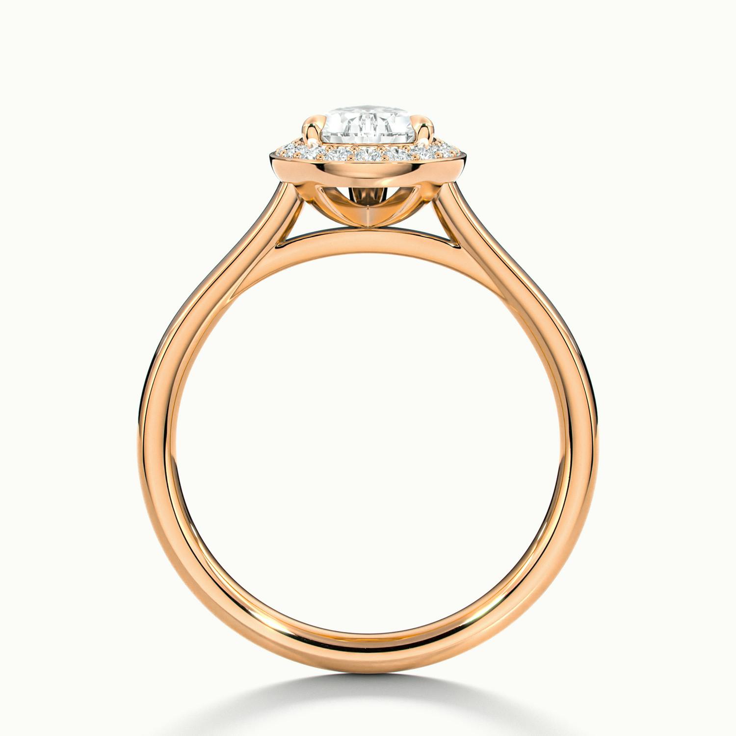 Elarisse Pear Halo Engagement Ring