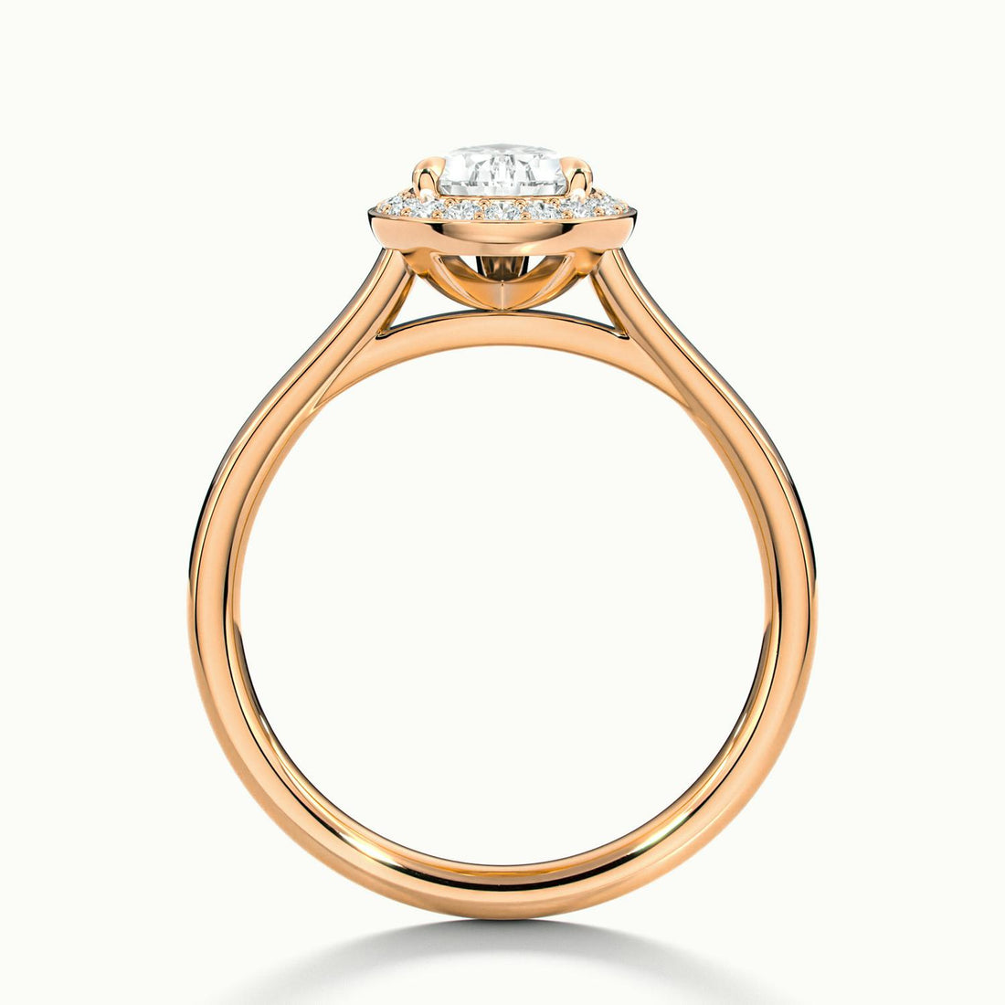 Elarisse Pear Halo Engagement Ring