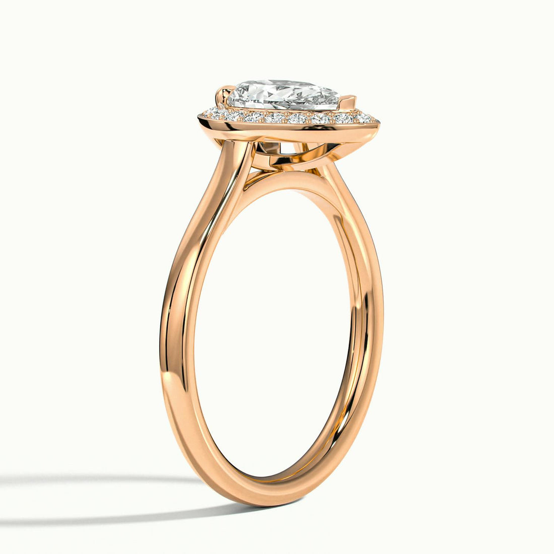 Elarisse Pear Halo Engagement Ring