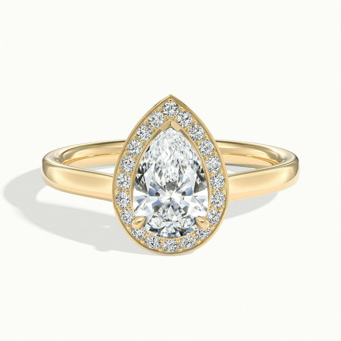 Elarisse Pear Halo Engagement Ring