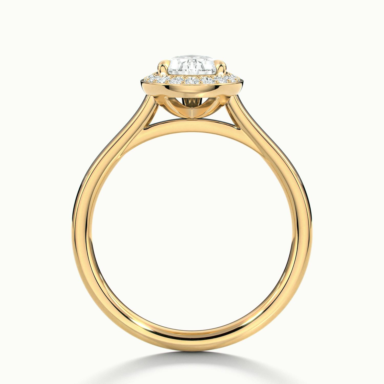 Elarisse Pear Halo Engagement Ring
