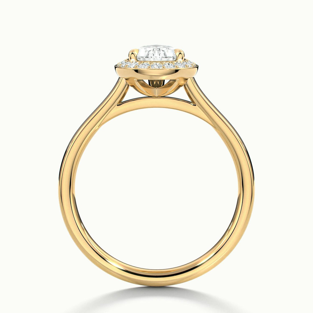 Elarisse Pear Halo Engagement Ring