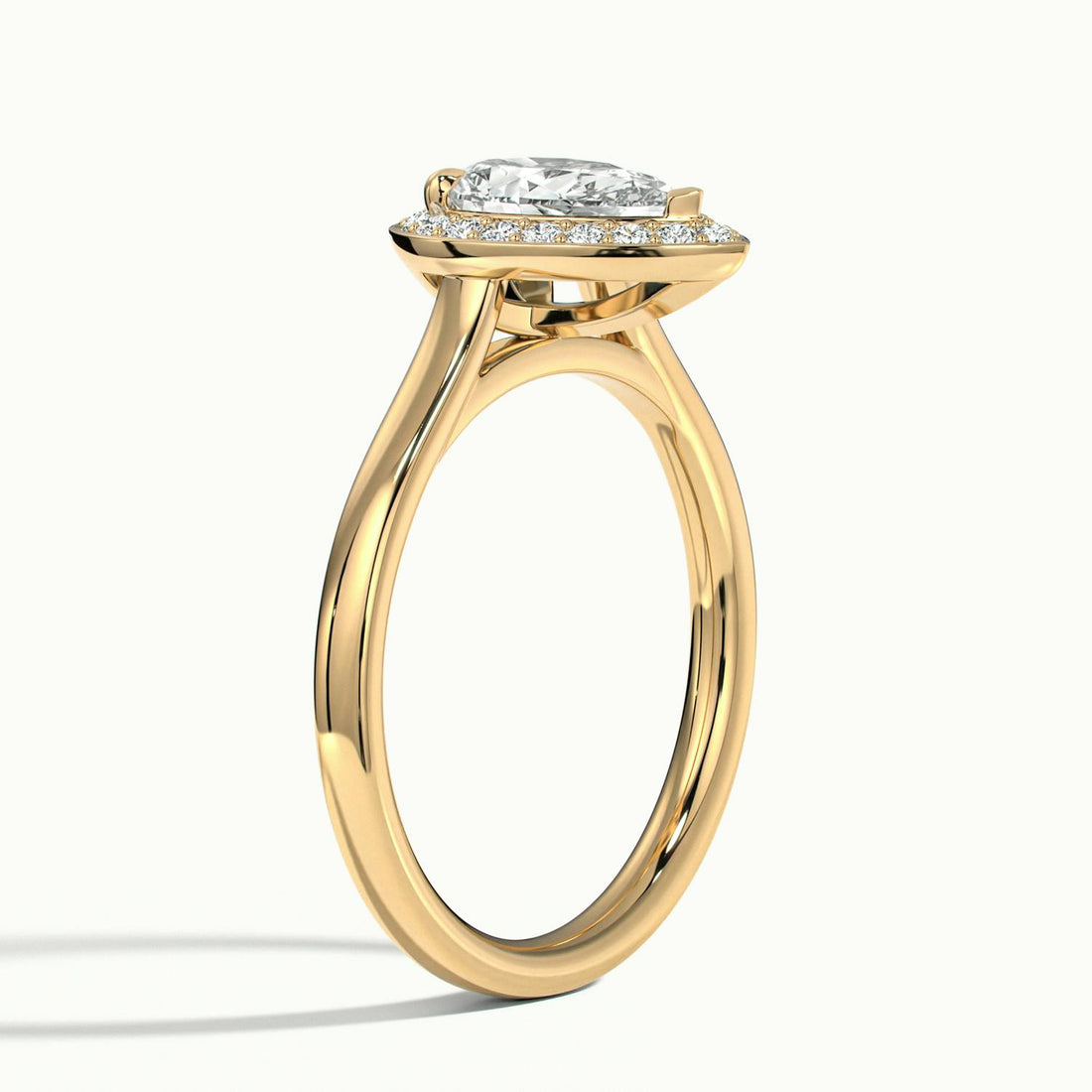 Elarisse Pear Halo Engagement Ring