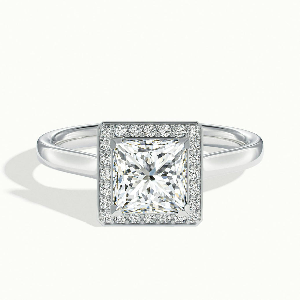 Elarisse Princess Halo Engagement Ring