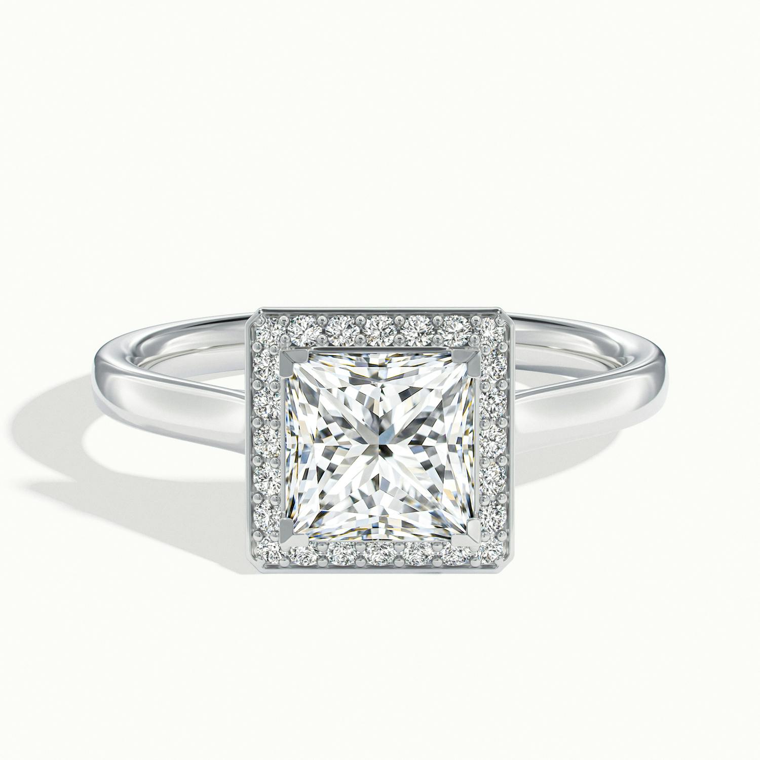 Elarisse Princess Halo Engagement Ring