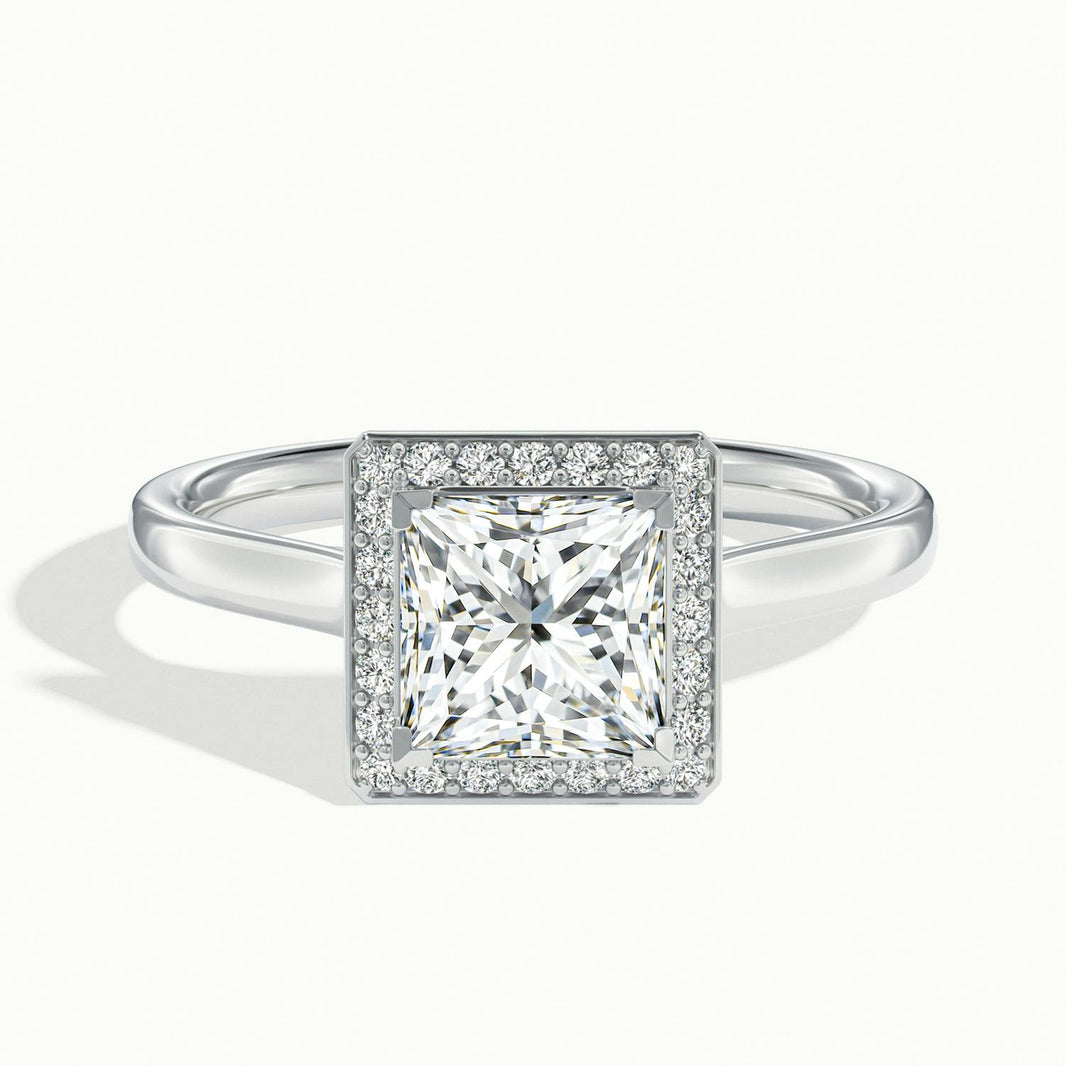 Elarisse Princess Halo Engagement Ring