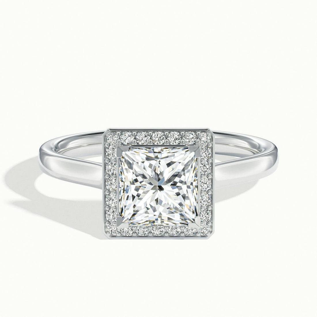Elarisse Princess Halo Engagement Ring