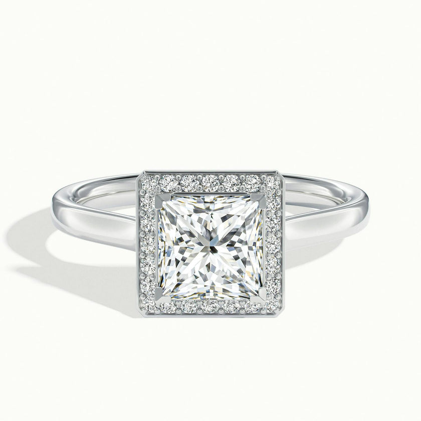 Elarisse Princess Halo Engagement Ring