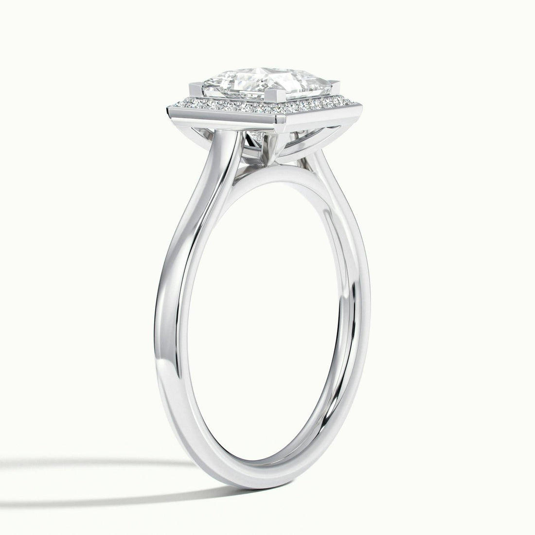 Elarisse Princess Halo Engagement Ring