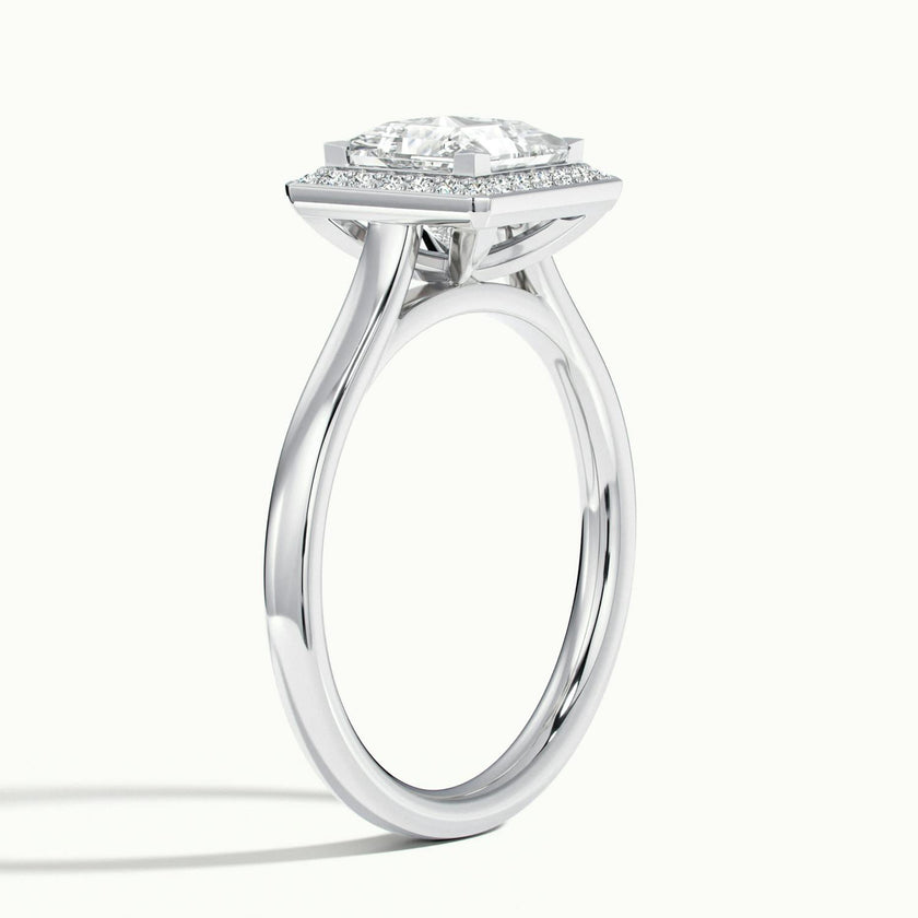 Elarisse Princess Halo Engagement Ring