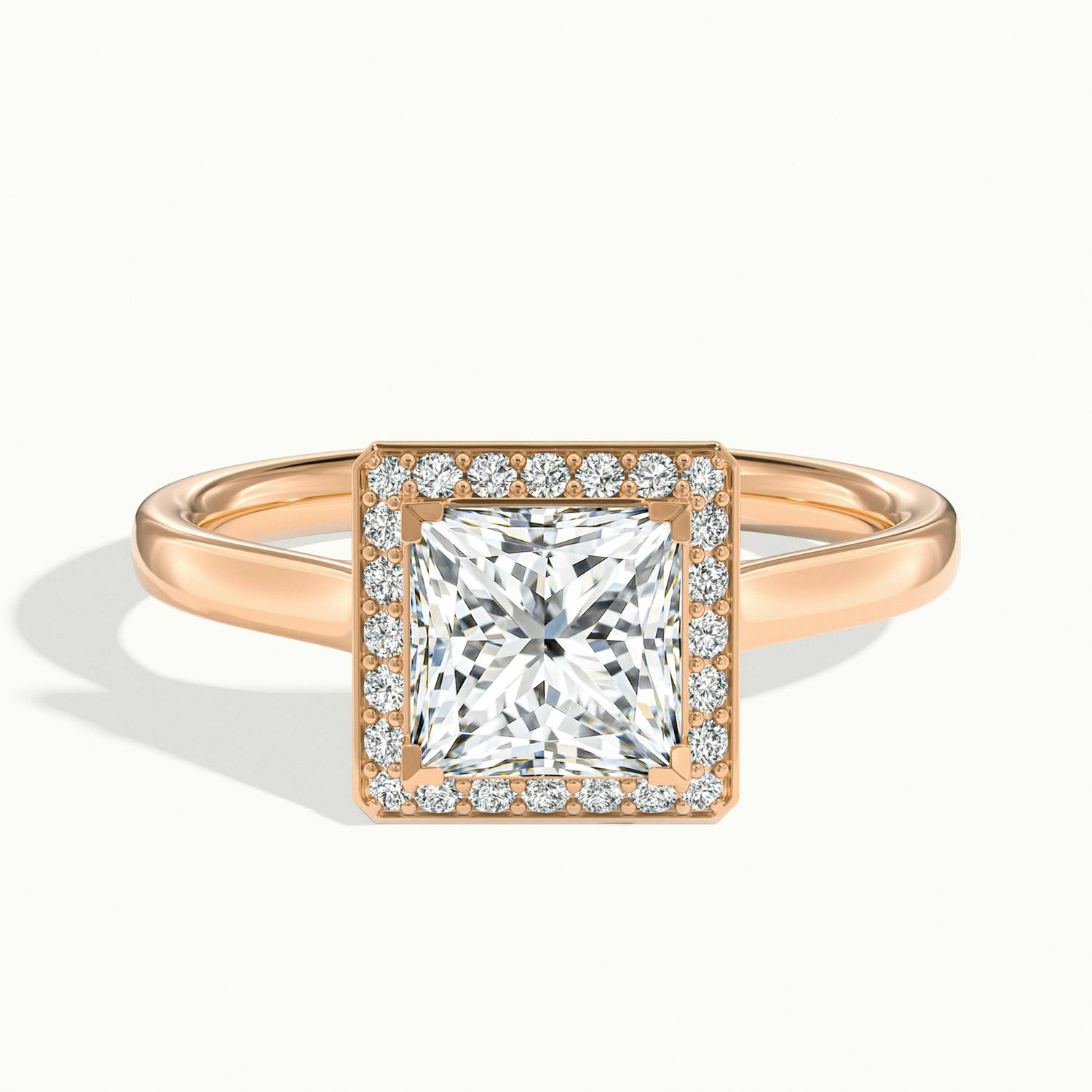Elarisse Princess Halo Engagement Ring