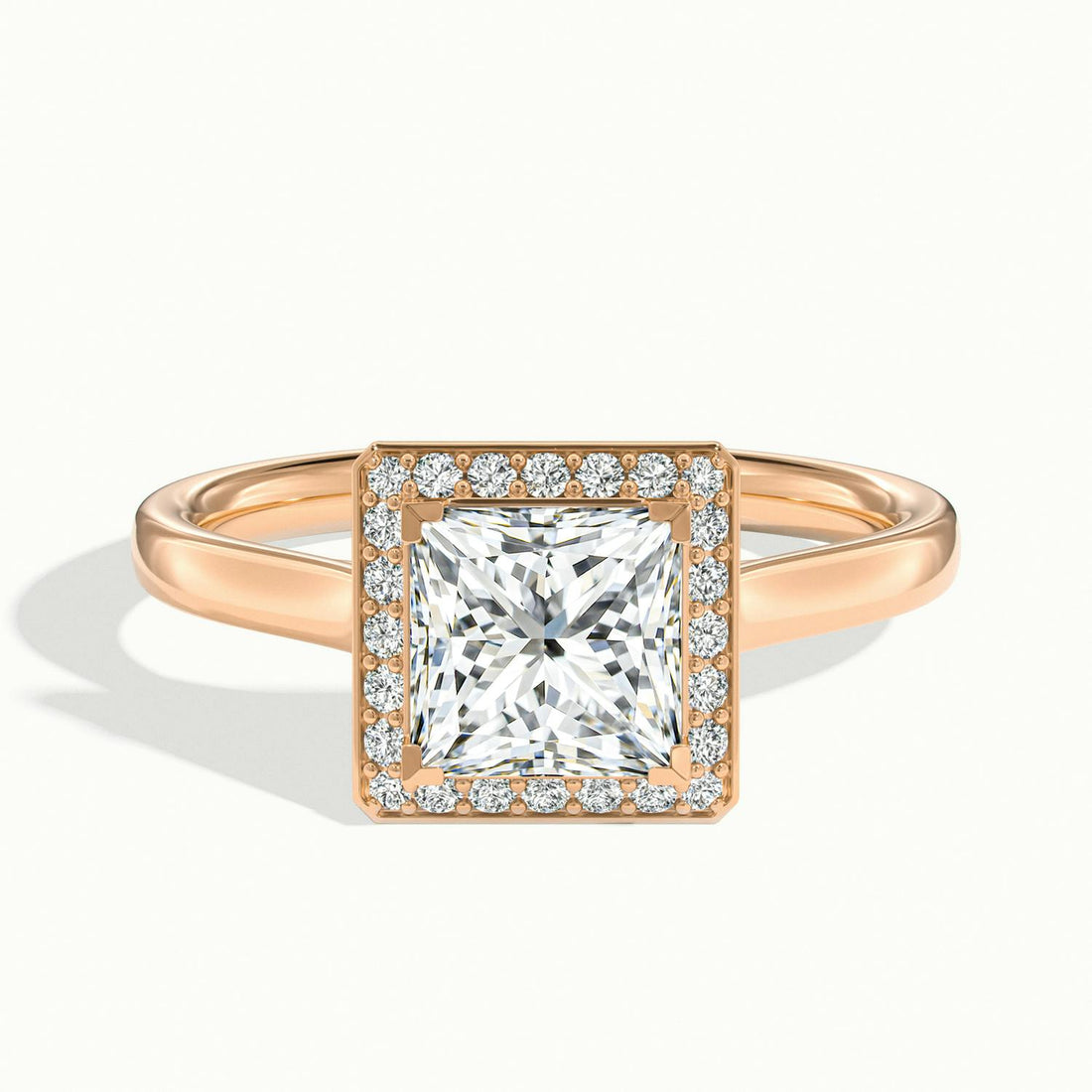 Elarisse Princess Halo Engagement Ring