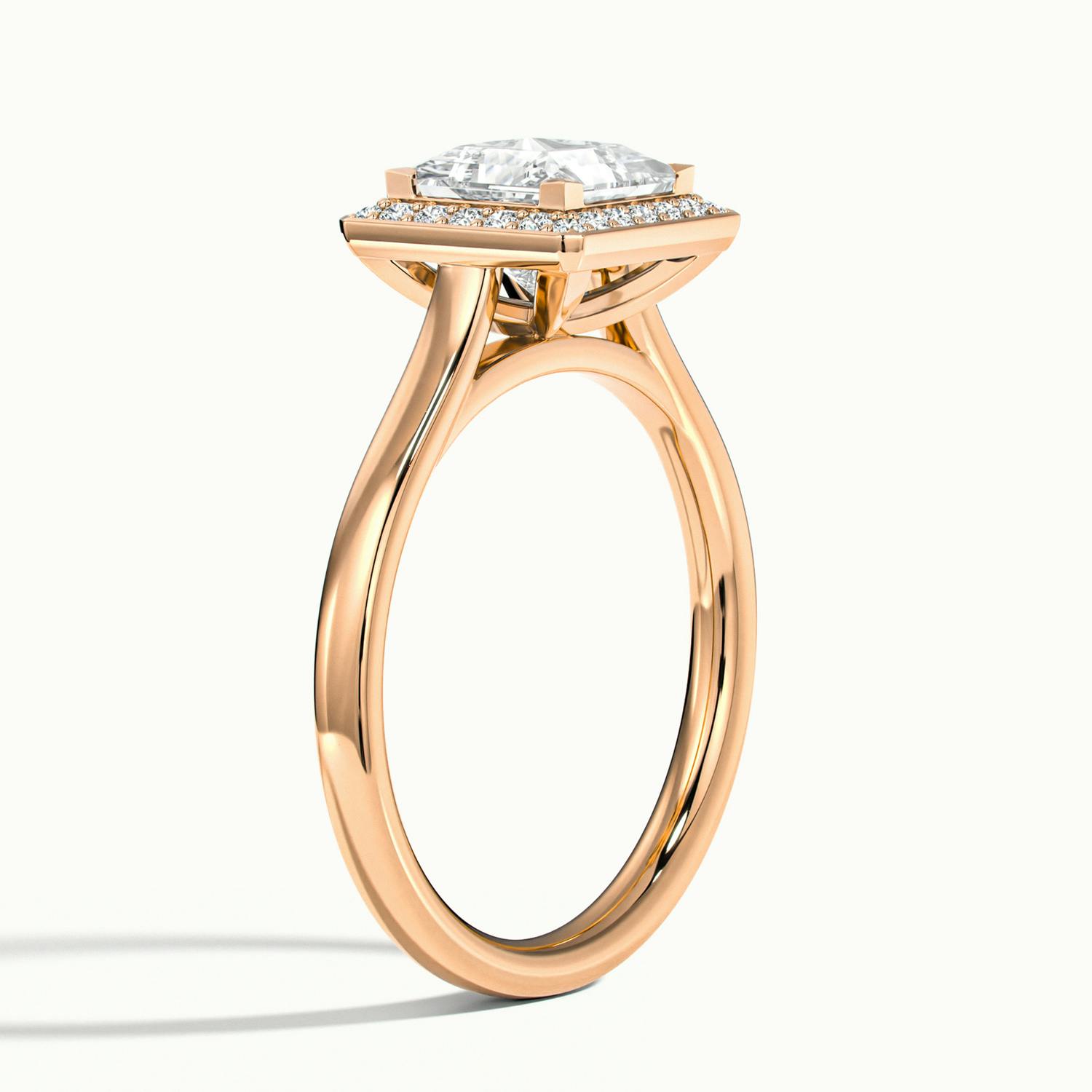 Elarisse Princess Halo Engagement Ring