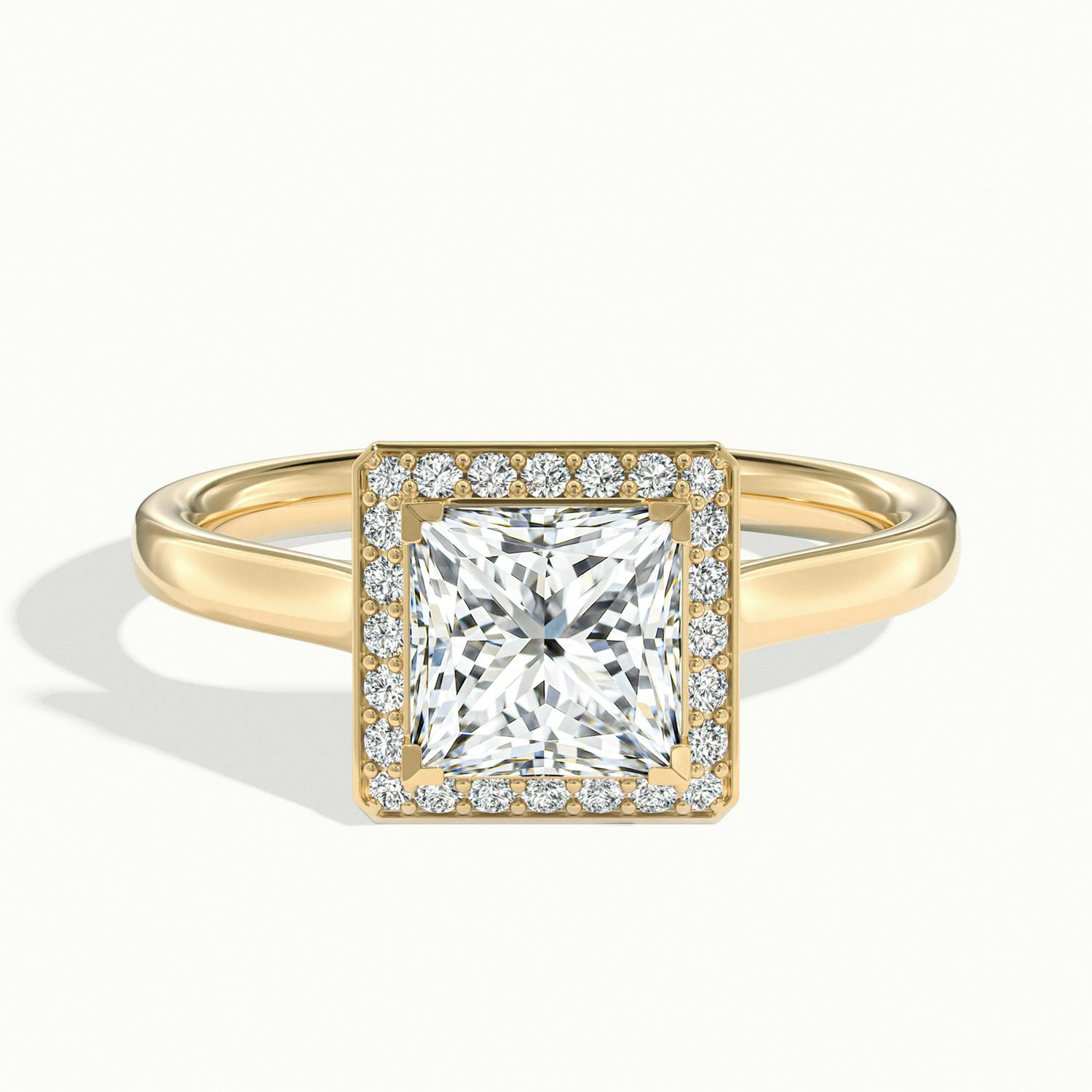 Elarisse Princess Halo Engagement Ring