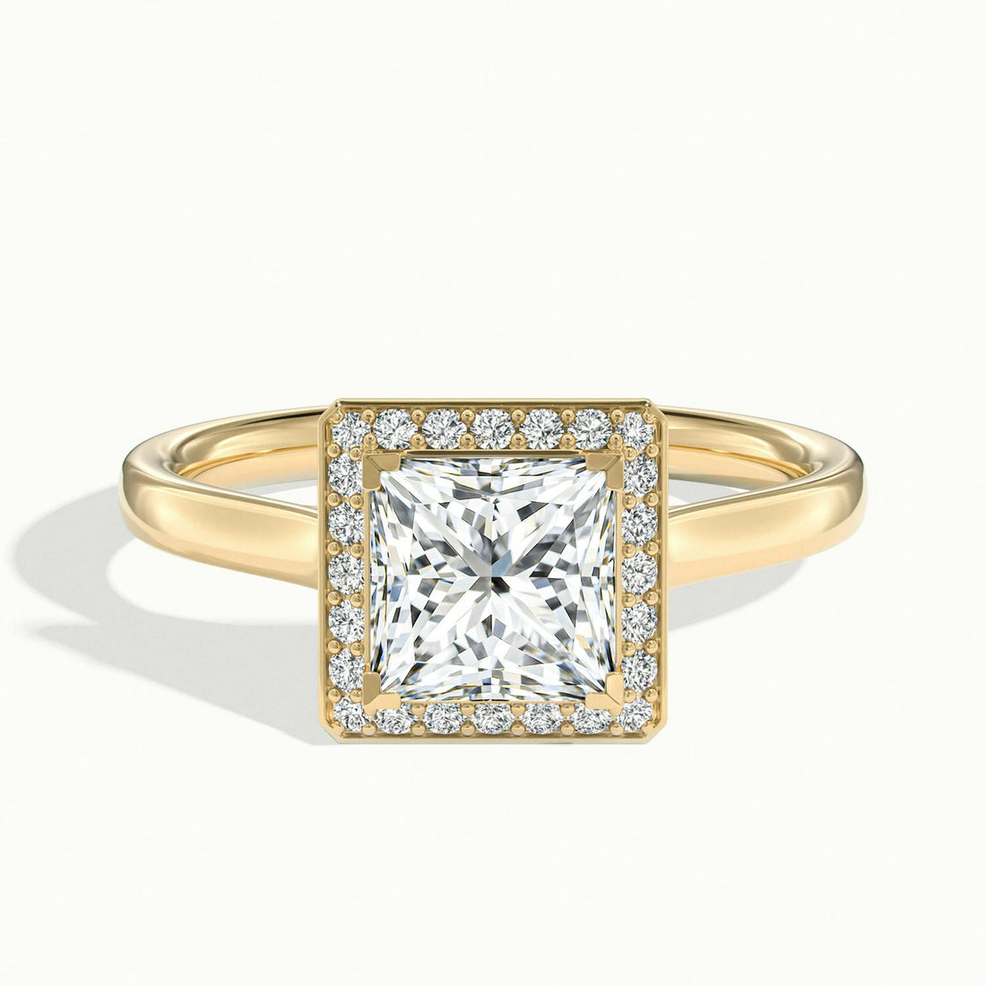 Elarisse Princess Halo Engagement Ring