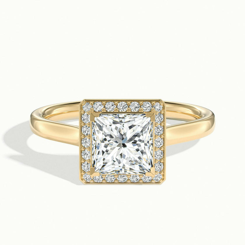 Elarisse Princess Halo Engagement Ring