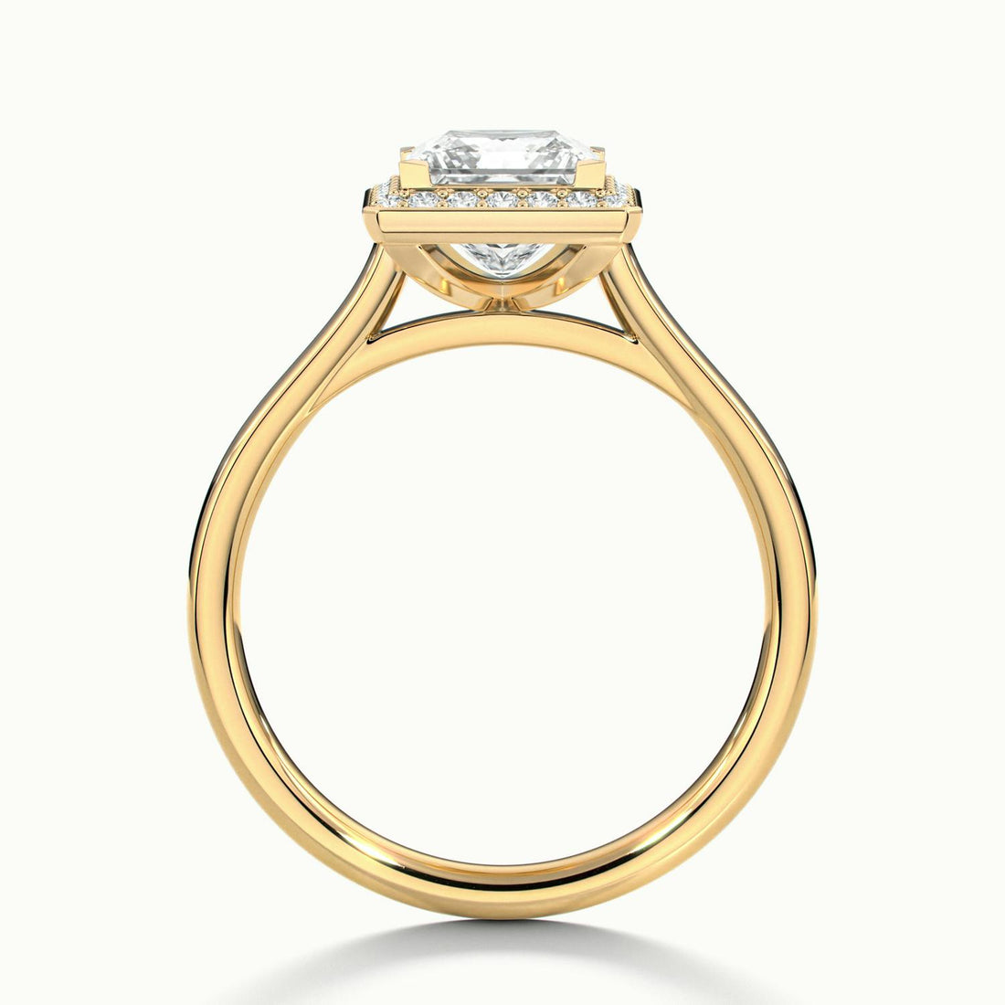 Elarisse Princess Halo Engagement Ring