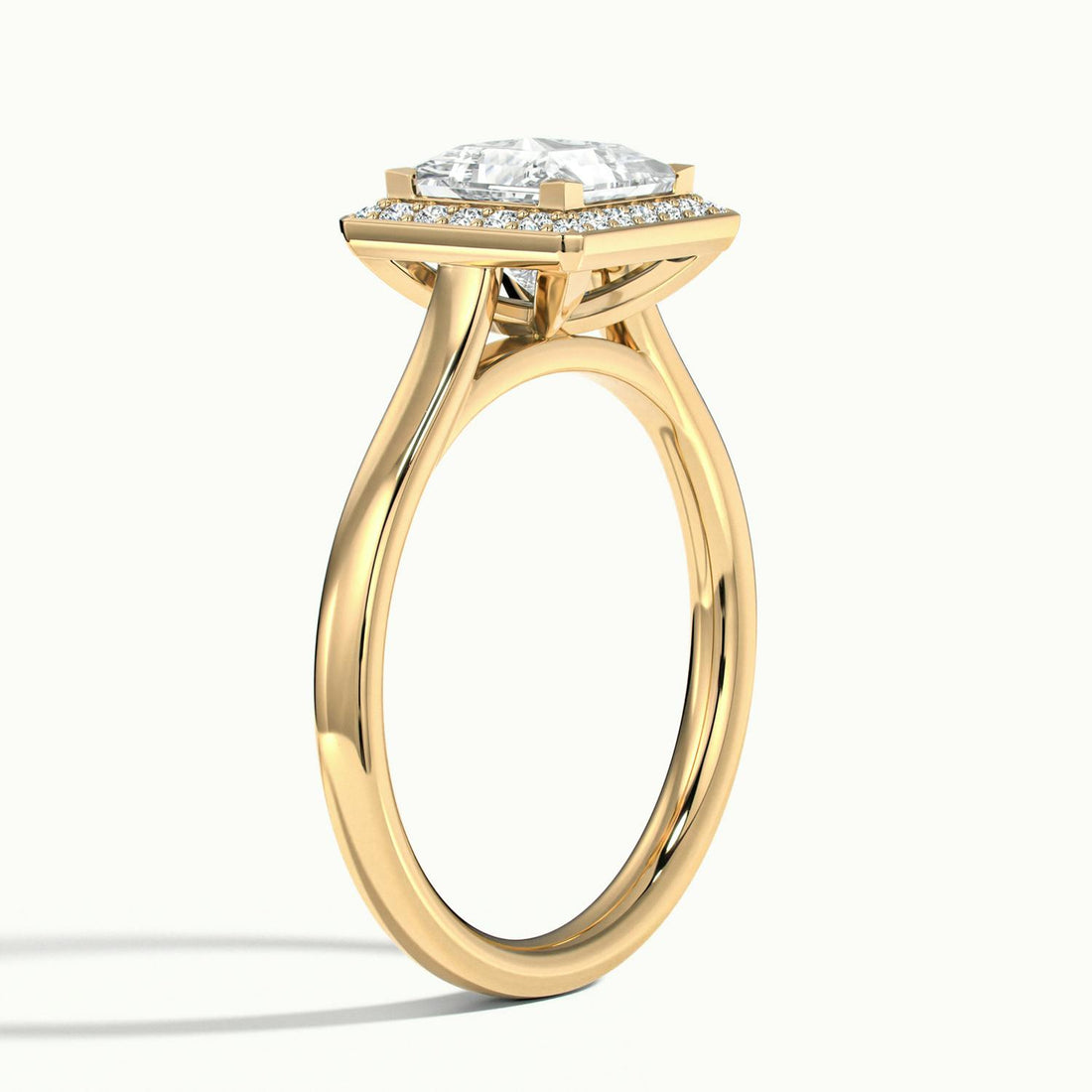 Elarisse Princess Halo Engagement Ring