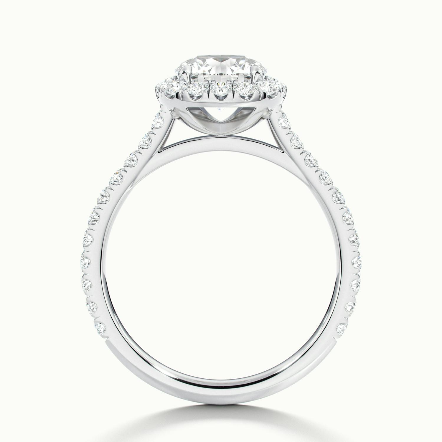 Zephyra Round Pavé Halo Engagement Ring