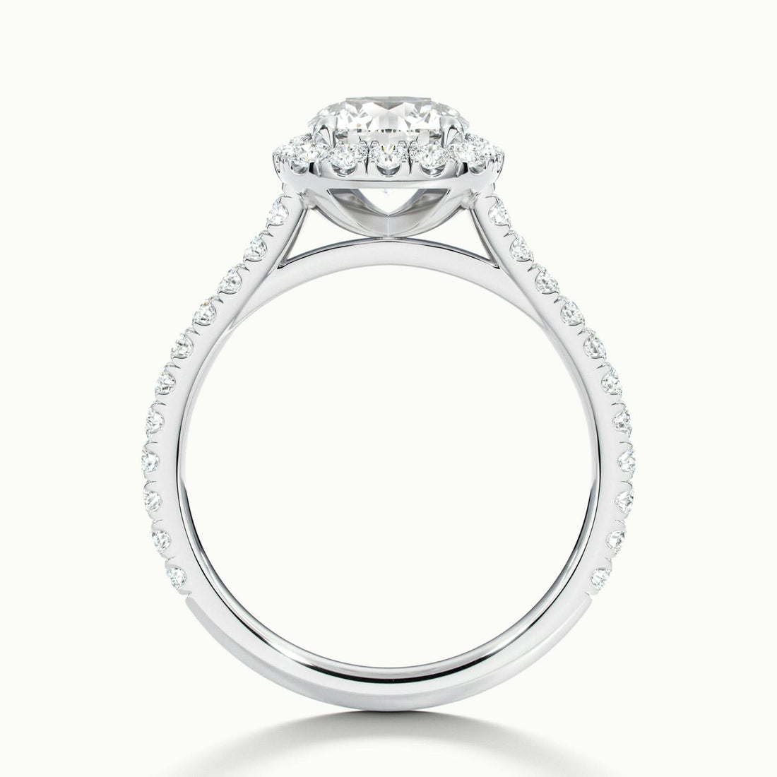 Zephyra Round Pavé Halo Engagement Ring