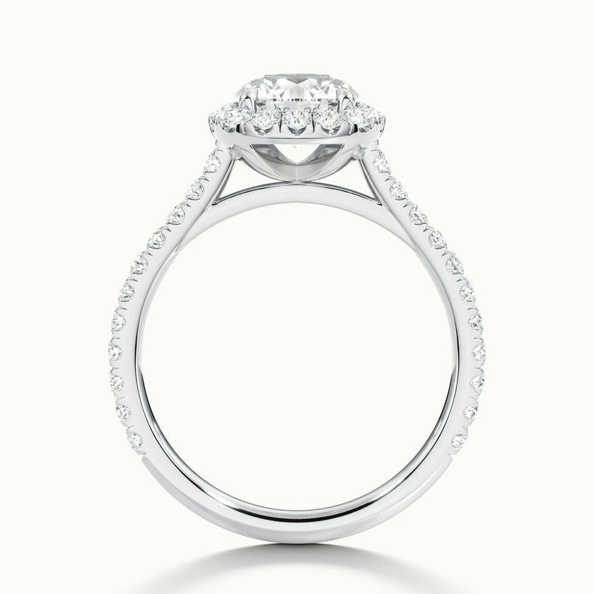 Zephyra Round Pavé Halo Engagement Ring