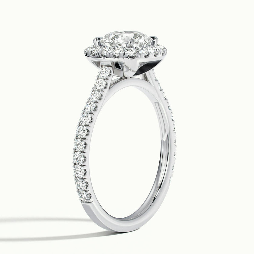 Zephyra Round Pavé Halo Engagement Ring