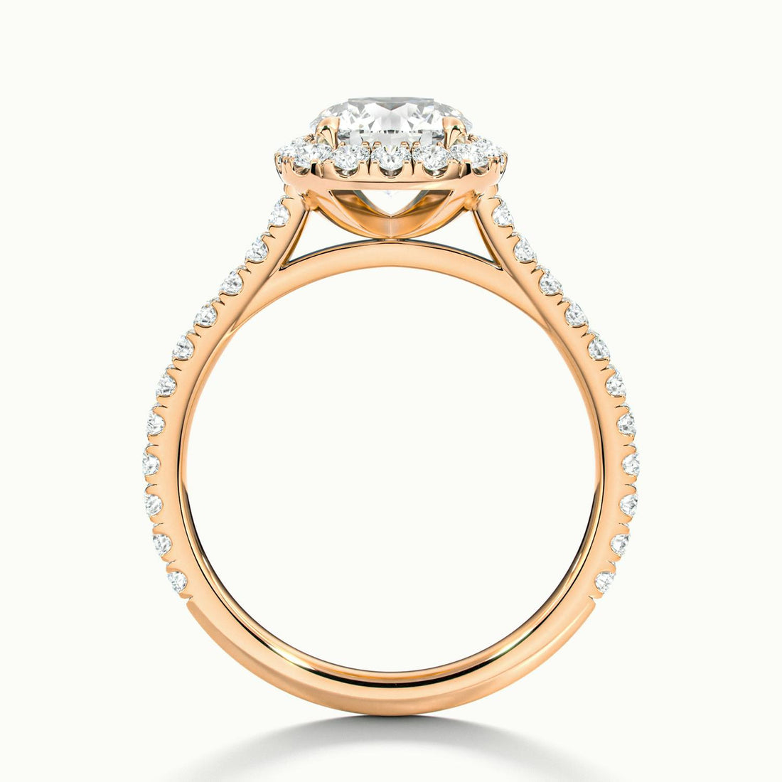 Zephyra Round Pavé Halo Engagement Ring