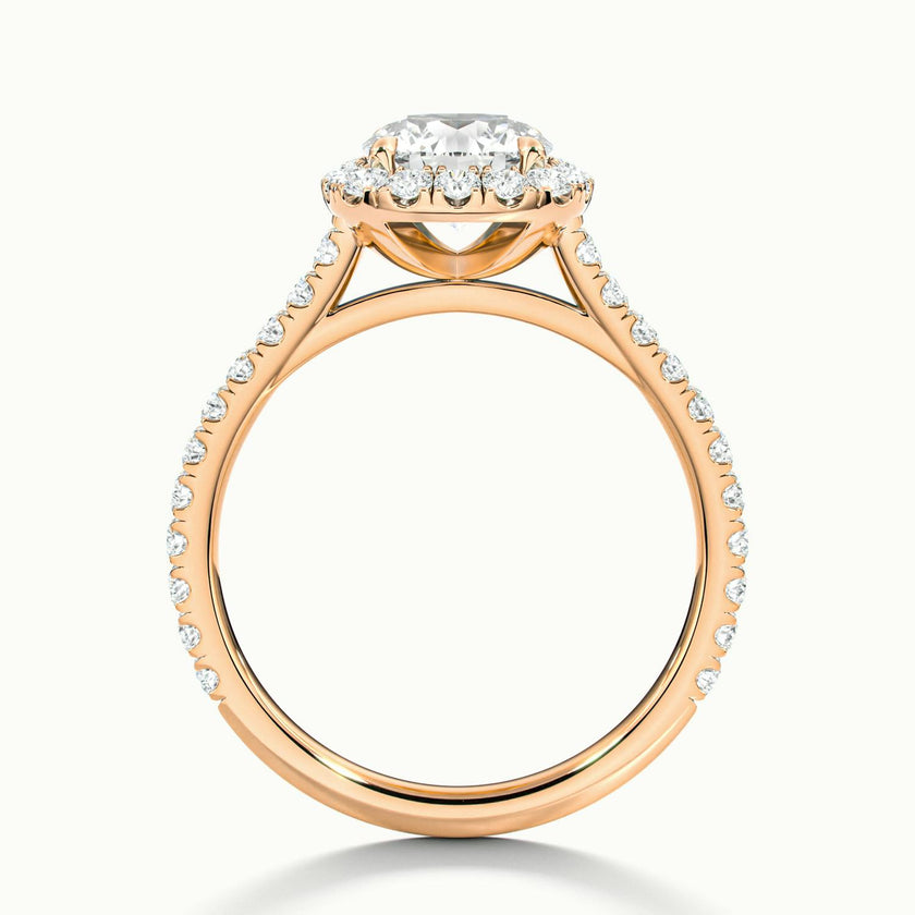 Zephyra Round Pavé Halo Engagement Ring