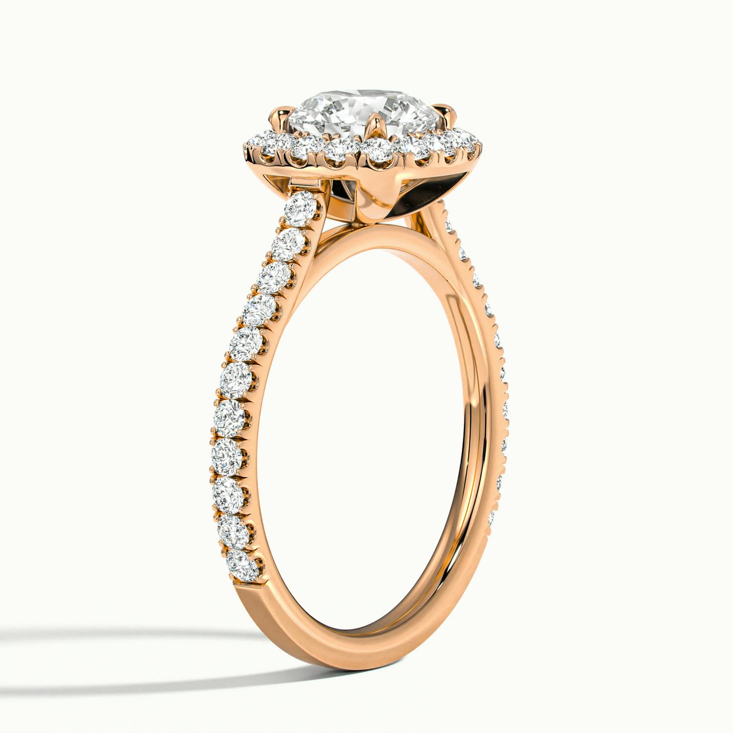 Zephyra Round Pavé Halo Engagement Ring