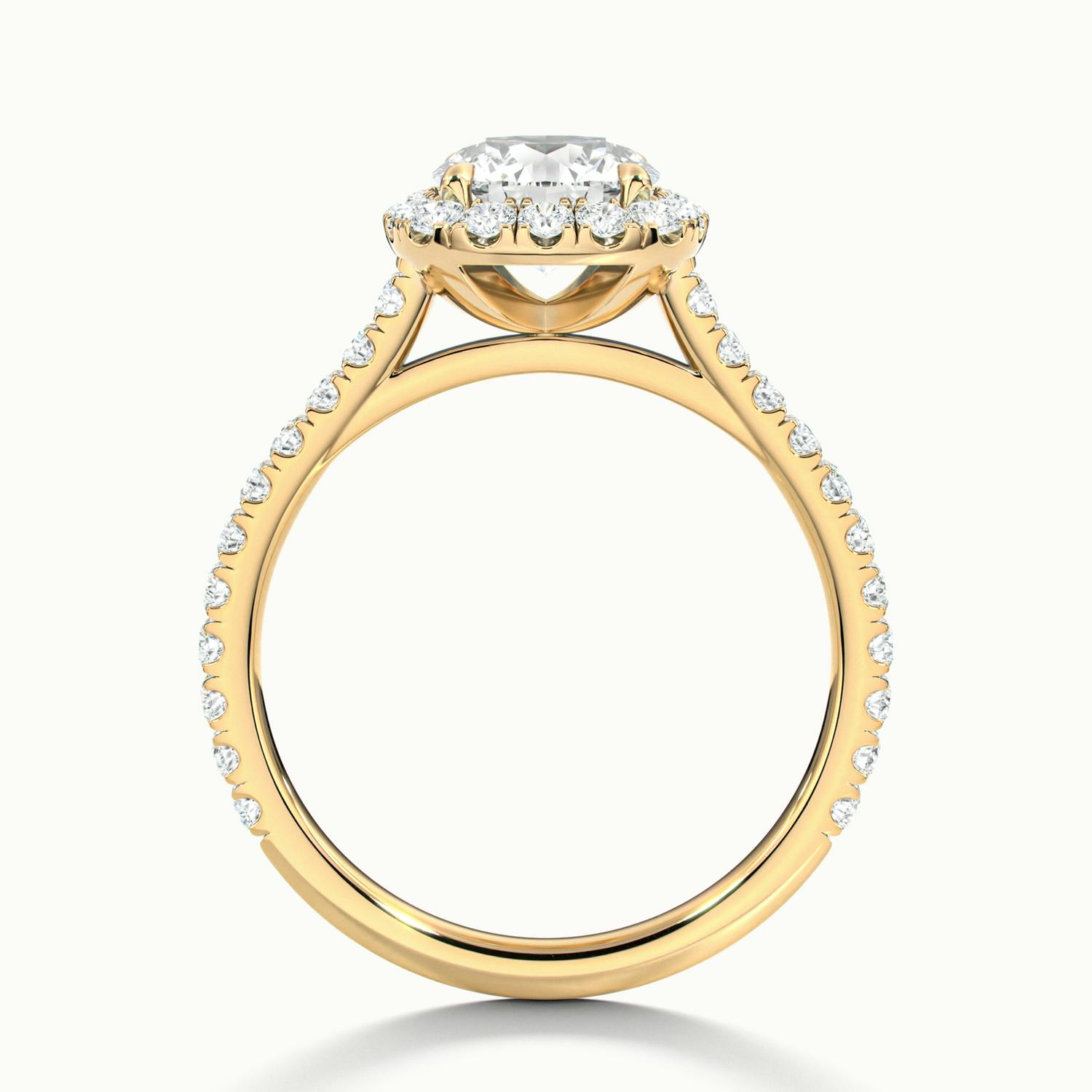 Zephyra Round Pavé Halo Engagement Ring