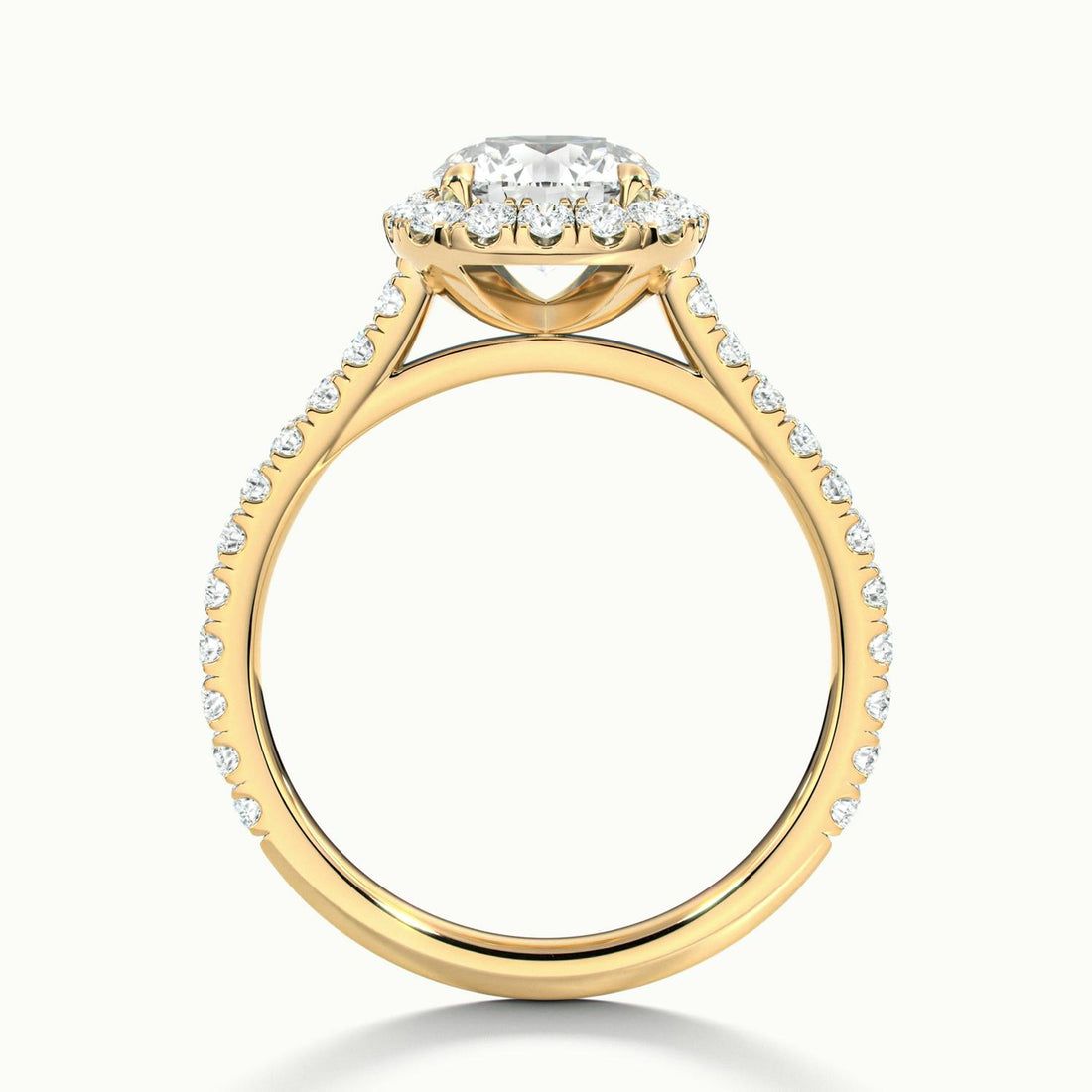 Zephyra Round Pavé Halo Engagement Ring