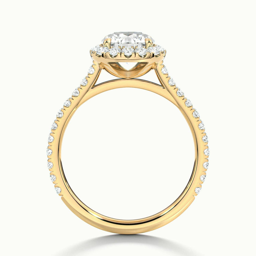 Zephyra Round Pavé Halo Engagement Ring