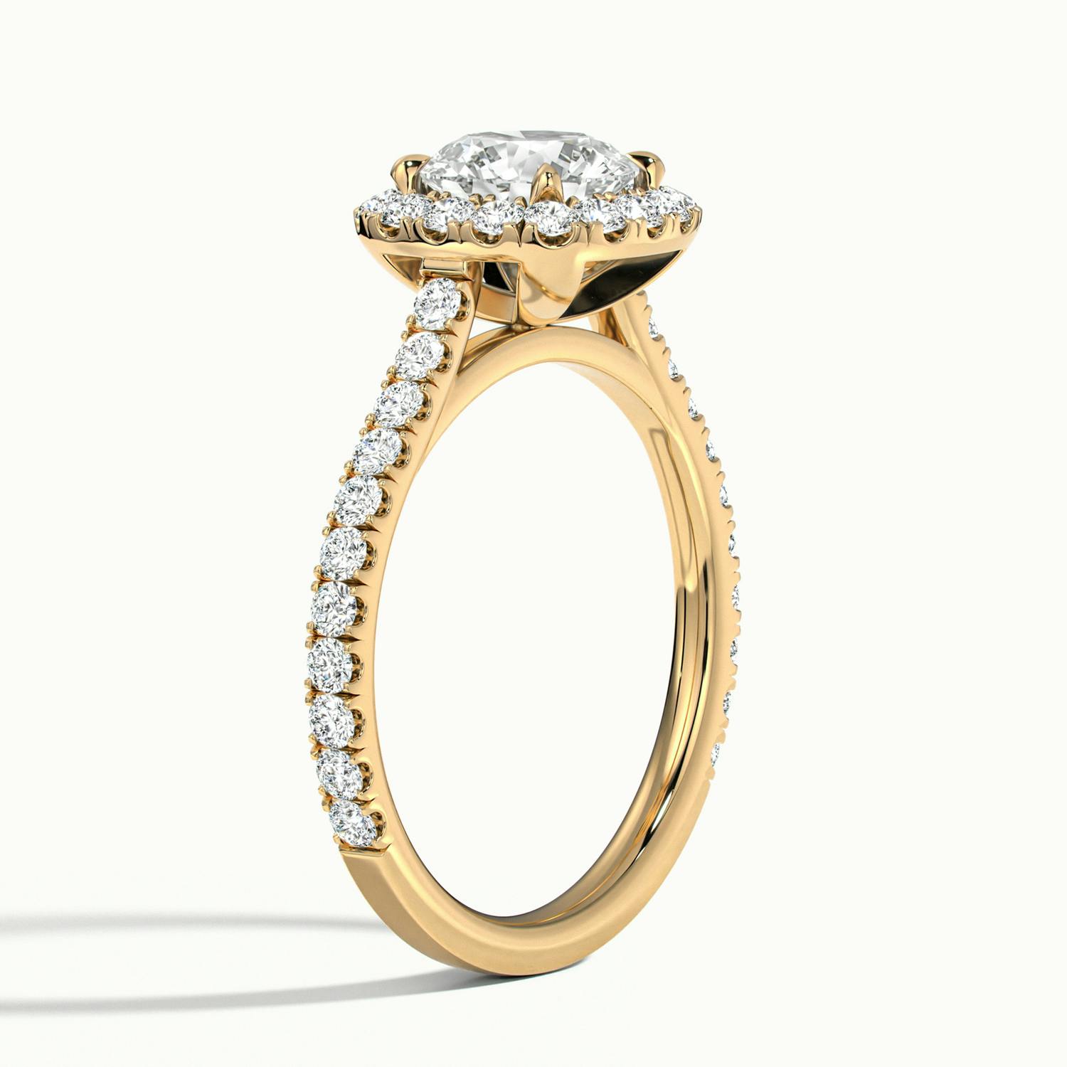 Zephyra Round Pavé Halo Engagement Ring