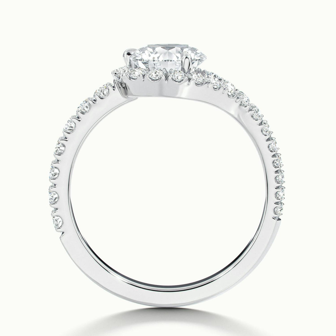 Elysia Split Shank Halo Engagement Ring