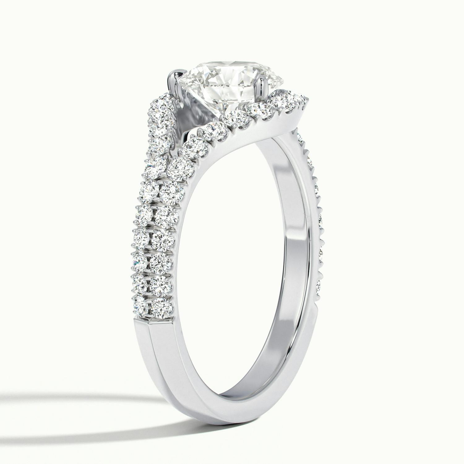 Elysia Split Shank Halo Engagement Ring