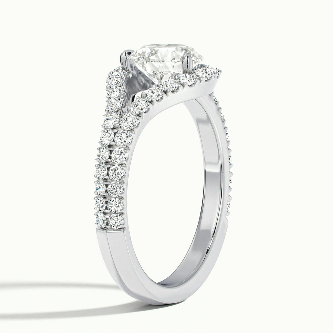 Elysia Split Shank Halo Engagement Ring