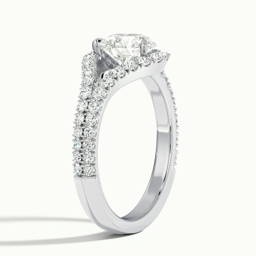 Elysia Split Shank Halo Engagement Ring