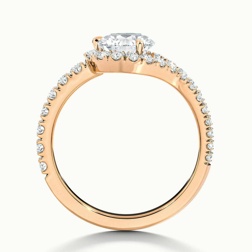 Elysia Split Shank Halo Engagement Ring