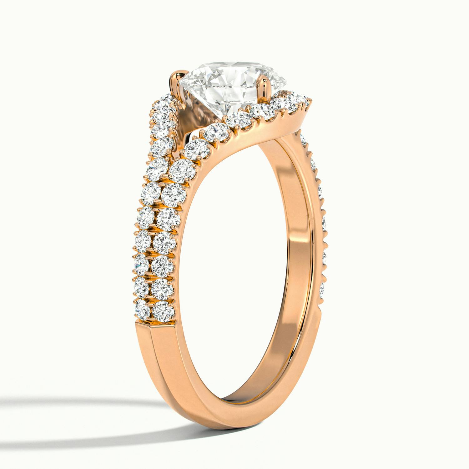 Elysia Split Shank Halo Engagement Ring