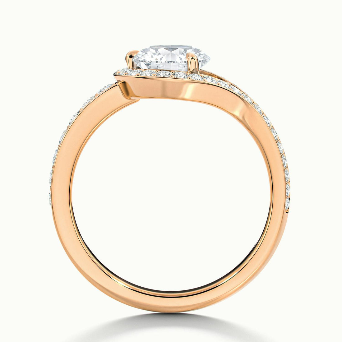 Auristelle Split Shank Halo Engagement Ring