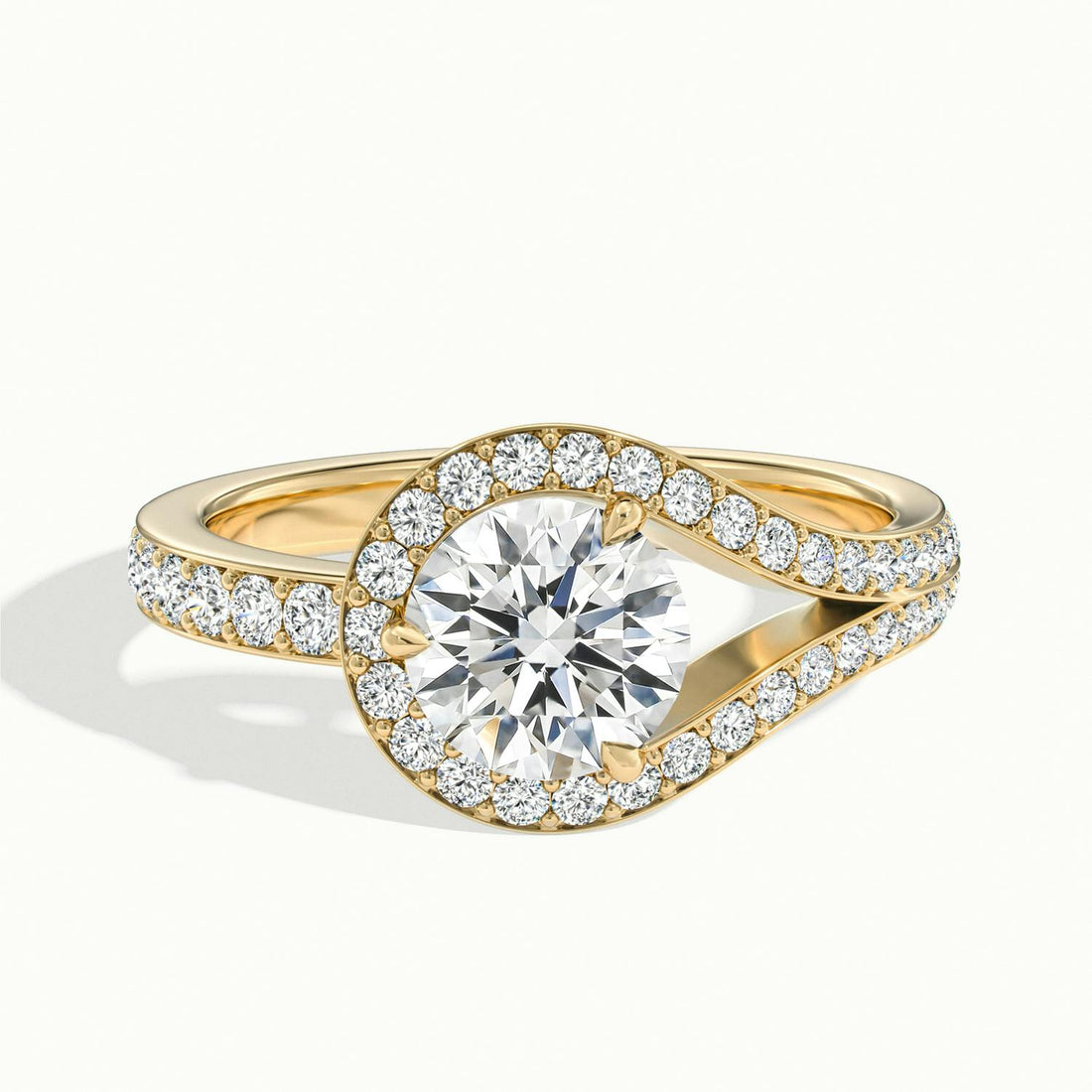 Auristelle Split Shank Halo Engagement Ring