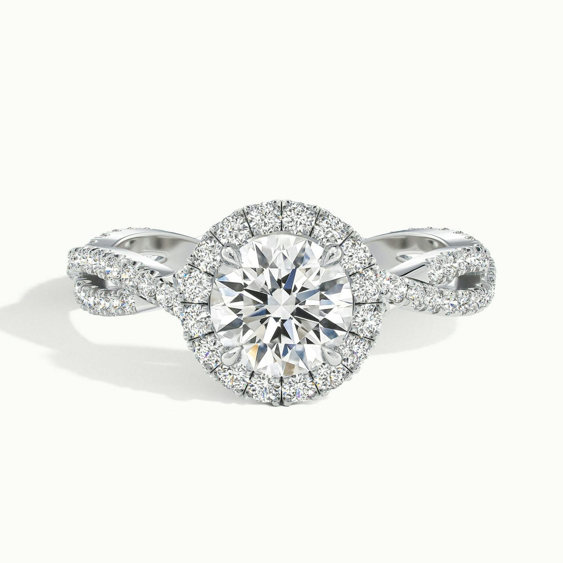 Elarina Infinity Halo Diamond Engagement  Ring